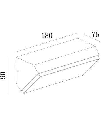 SOLDEN * APLIQUE EXTERIOR HORIZ.BLANCO  LED IP65 - 9W - 3000K